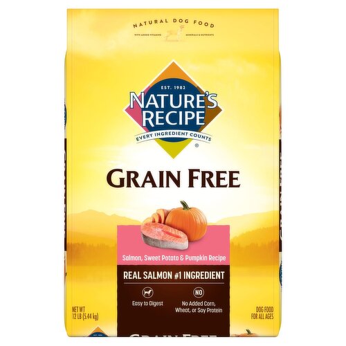 Nature s Recipe Grain Free Salmon Sweet Potato Pumpkin Recipe Dog Food for All Ages 12 lb Price Rite