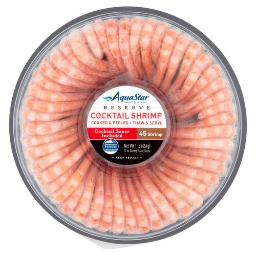 Aqua Star Reserve Cooked & Peeled Cocktail Shrimp, 45 count, 1 lb