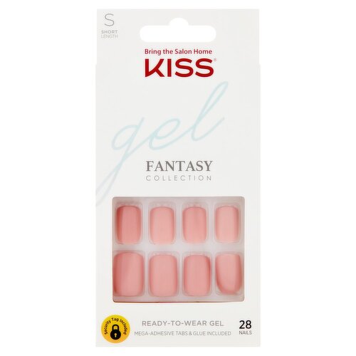 Kiss 60674 KGN12 Gel Fantasy Collection Nails, Short Length, 28 count