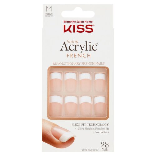 Kiss Salon Acrylic Medium Length Revolutionary French Nails