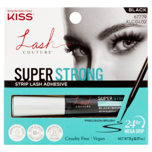 Kiss Lash Couture Black Super Strong Strip Lash Adhesive, 0.17 oz