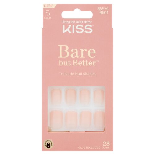 Kiss Bare But Better TruNude Short Nail Shades Kit, 28 count