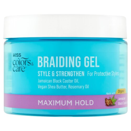 Kiss Colors & Care Maximum Hold Braiding Gel, 6 fl oz