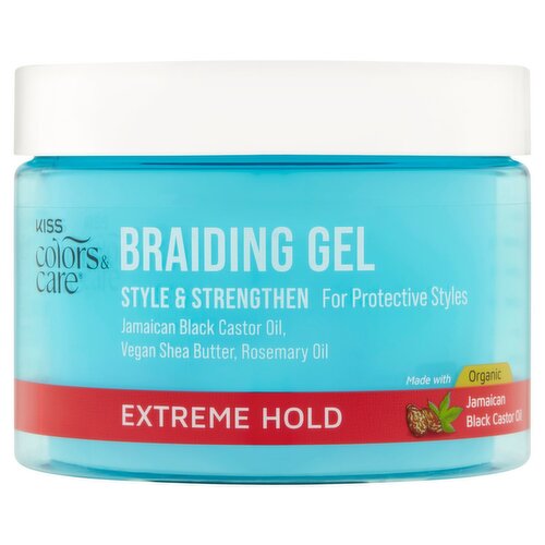 Kiss Colors & Care Extreme Hold Braiding Gel, 6 fl oz