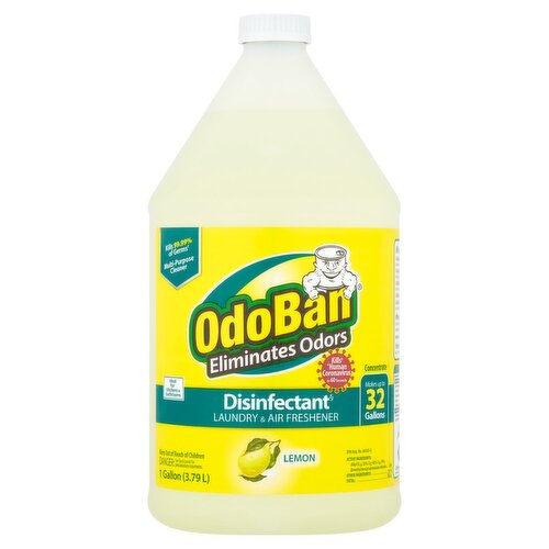 OdoBan Lemon Disinfectant Laundry & Air Freshener, 1 gallon