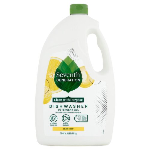 Seventh Generation Lemon Scent Dishwasher Detergent Gel, 70 oz