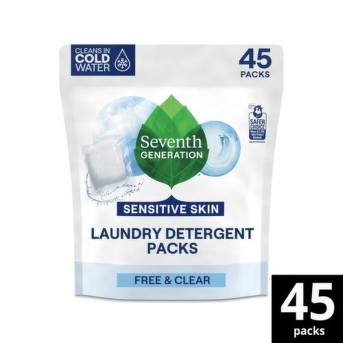 Seventh Generation Free & Clear Laundry Detergent Packs, 45 count, 31.7 oz
