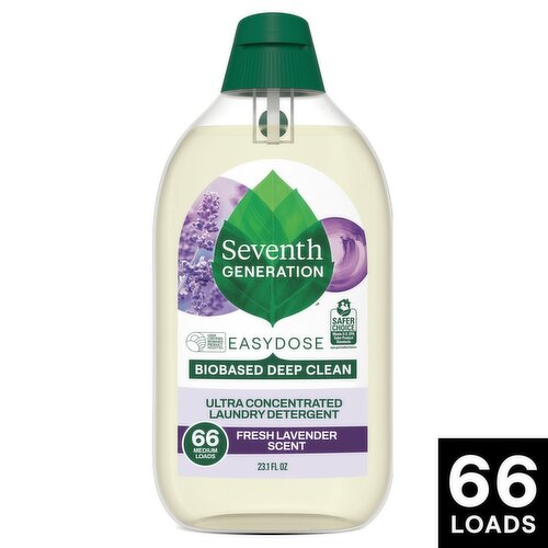 Seventh Generation Easydose Fresh Lavender Scent Laundry Detergent, 66 loads, 23.1 fl oz