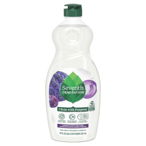 Seventh Generation Lavender Flower & Mint Scent Dish Liquid, 19 fl oz