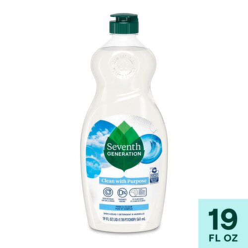 Seventh Generation Free & Clear Dish Liquid, 19 fl oz