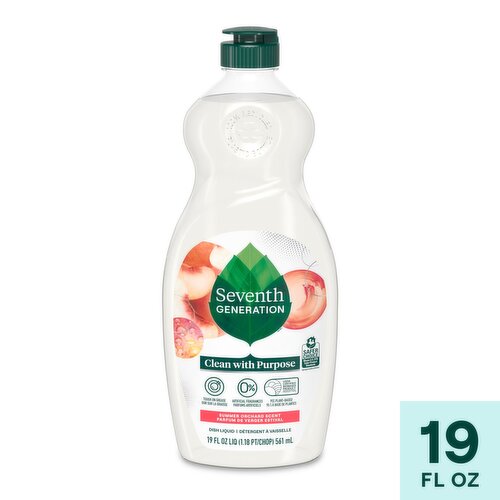Seventh Generation Summer Orchard Scent Dish Liquid, 19 fl oz liq