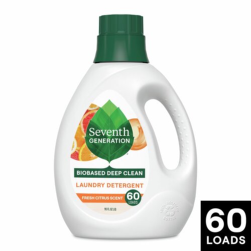 Seventh Generation Fresh Citrus Scent Laundry Detergent, 60 loads, 90 fl oz