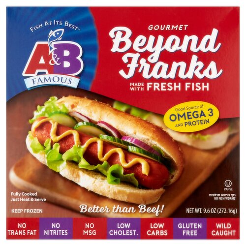 A&B Famous Gourmet Beyond Franks, 9.6 oz