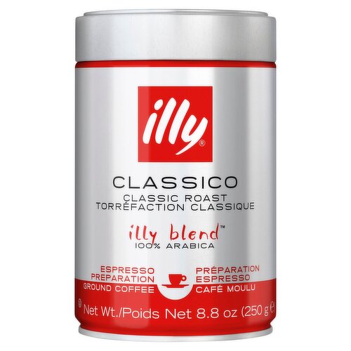 illy Classico Classic Roast Espresso Preparation Ground Coffee, 8.8 oz