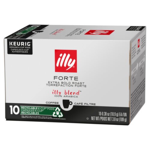 Illy Forte Extra Bold Roast Coffee K-Cup Pods, 0.38 oz, 10 count