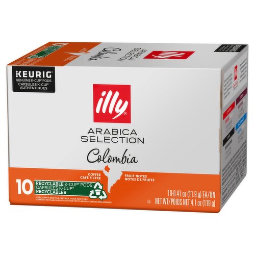 Illy Arabica Selection Colombia Coffee K-Cup Pods, 0.41 oz, 10 count