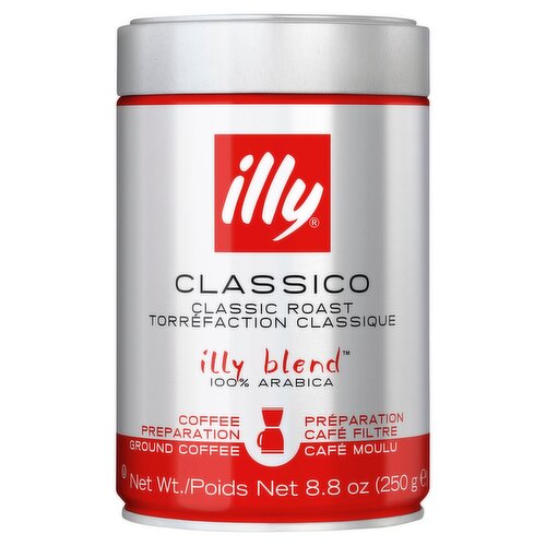 illy Classico Classic Roast Preparation Ground Coffee, 8.8 oz