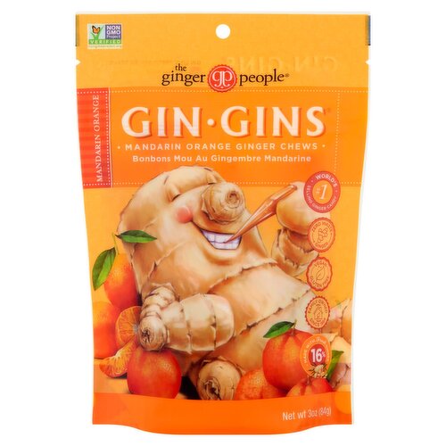 The Ginger People Gin-Gins Mandarin Orange Ginger Chews, 3 oz