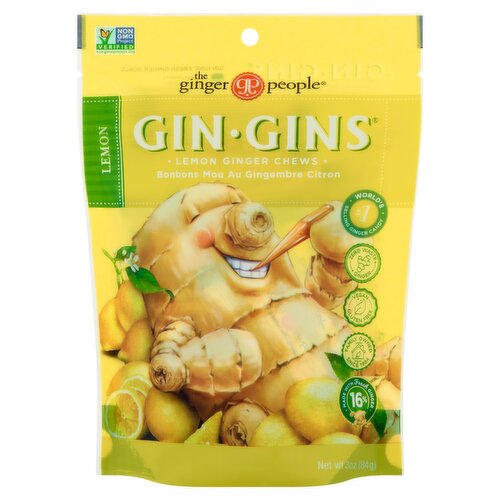 The Ginger People Gin-Gins Lemon Ginger Chews, 3 oz