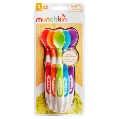 Munchkin Soft-Tip Infant Spoons, 3 M+, 6 count