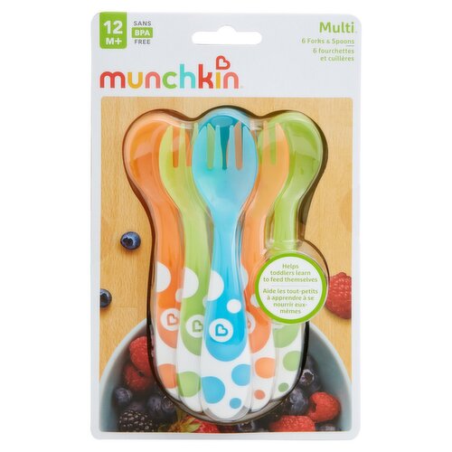 Munchkin Multi Forks & Spoons, 12 M+, 6 count