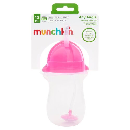 Munchkin 10oz Any Angle Weighted Straw Cup, 12 M+