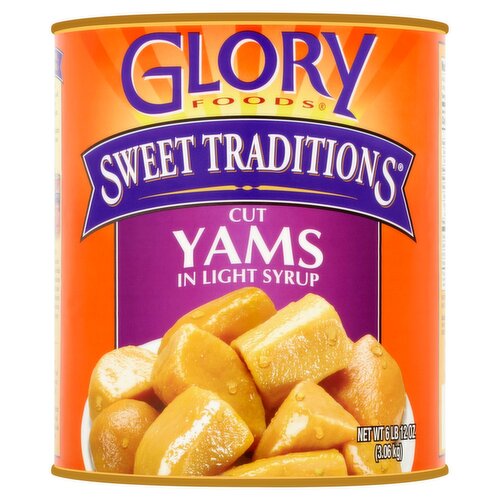 Glory Foods Sweet Traditions Cut Yams in Light Syrup, 6 lb 12 oz