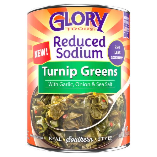 Glory Foods Reduced Sodium Turnip Greens, 14.5 oz