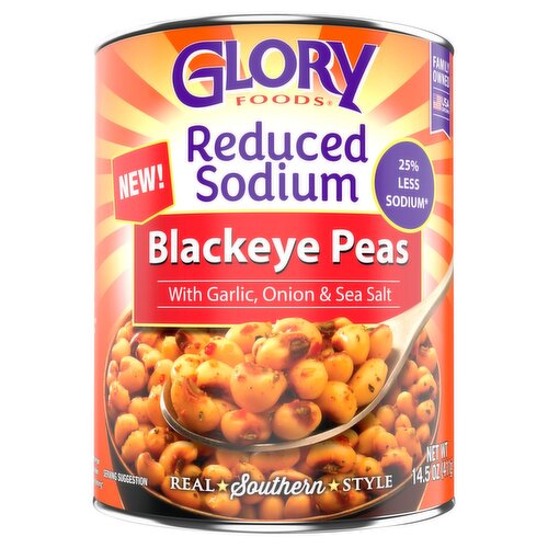Glory Foods Reduced Sodium Blackeye Peas, 14.5 oz