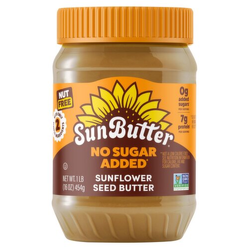 SunButter No Sugar Added Sunflower Seed Butter, 1 lb