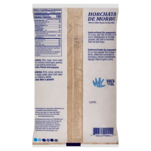 Rio Grande Foods Morro Horchata Drink Mix, 12 oz