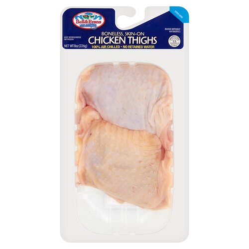 Bell & Evans Boneless, Skin-On Chicken Thighs, 8 oz