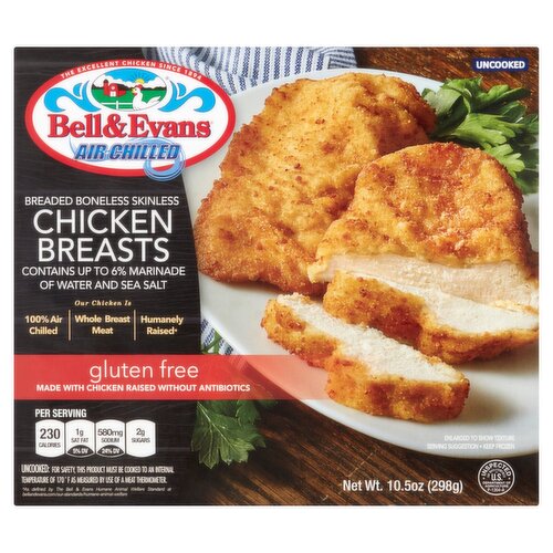 Bell & Evans Breaded Boneless Skinless Chicken Breasts, 10.5 oz