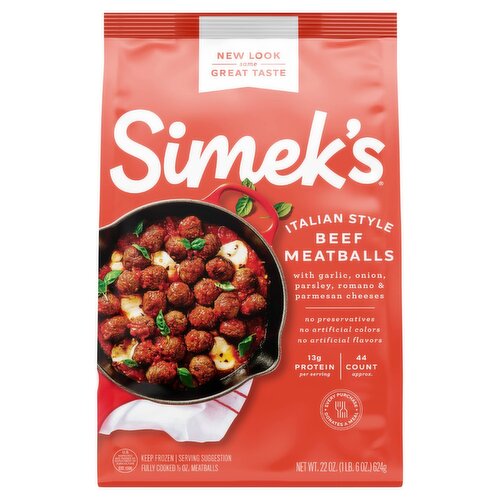 Simek's Italian Style Beef Meatballs, 22 oz