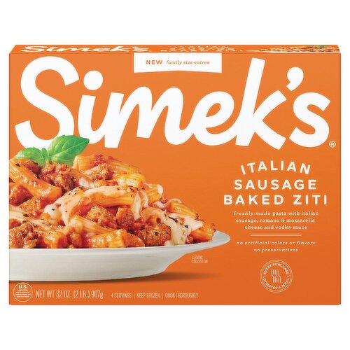 Simek's Italian Sausage Baked Ziti, 32 oz