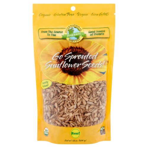 International Harvest Organic Raw! Go Sprouted Sunflower Seeds! Family Value!, 16 oz