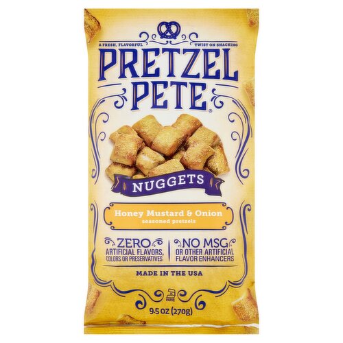 Pretzel Pete Honey Mustard & Onion Seasoned Pretzels Nuggets, 9.5 oz