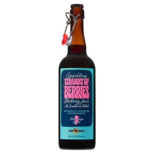 Top Crop Straight Up Berries Sparkling Blueberry Juice, 25.4 fl oz