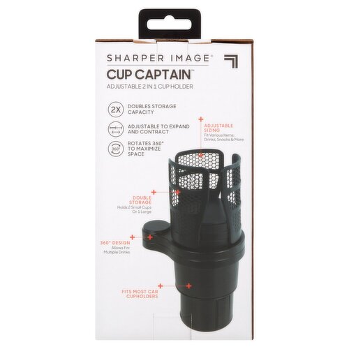 Sharper Image Cup Captain Adjustable 2 in 1 Cup Holder