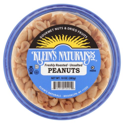 Klein's Naturals Freshly Roasted Unsalted Peanuts, 10 oz