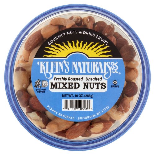 Klein's Naturals Freshly Roasted Unsalted Mixed Nuts, 10 oz