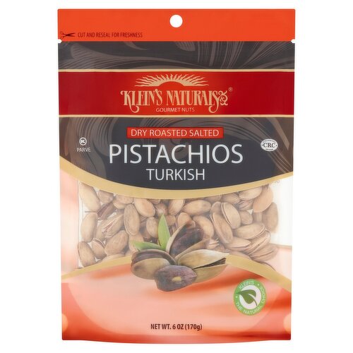 Klein's Naturals Dry Roasted Salted Turkish Pistachios, 6 oz