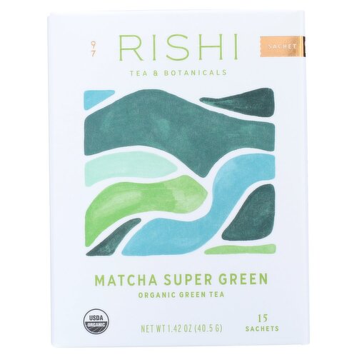 Rishi Matcha Super Green Organic Green Tea, 15 count, 1.42 oz
