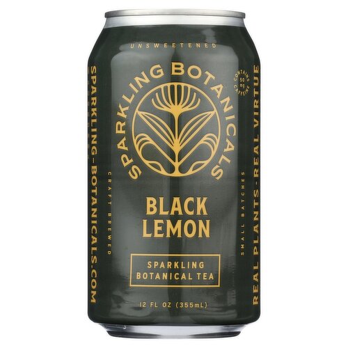 Sparkling Botanicals Black Lemon Sparkling Botanical Tea, 12 fl oz