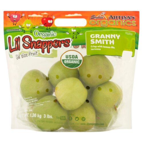 Stemilt Lil Snappers Artisan Organics Organic Granny Smith Apples, 3 lbs