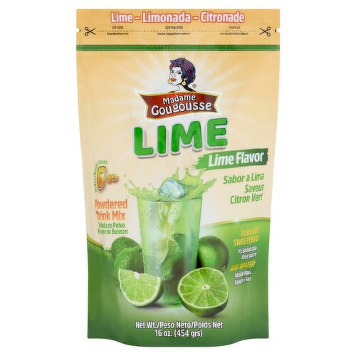 Madame Gougousse Lime Flavor Powdered Drink Mix, 16 oz