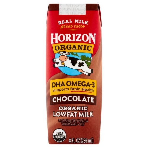 Horizon Organic DHA Omega-3 Chocolate Lowfat Milk, 8 fl oz