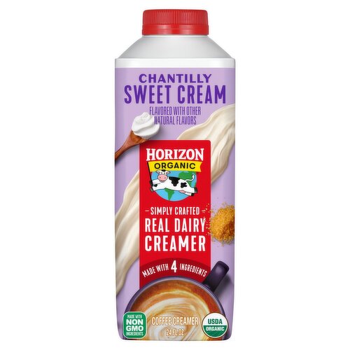 Horizon Organic Chantilly Sweet Cream Simply Crafted Real Dairy Coffee Creamer, 24 fl oz