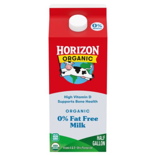 Horizon Organic 0% Fat Free Milk, half gallon