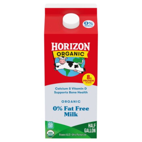 Horizon Organic 0% Fat Free Milk, half gallon